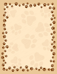 Wall Mural - Paw prints frame