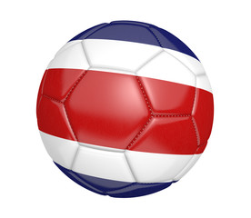 Wall Mural - Soccer ball, or football, with the country flag of Costa Rica