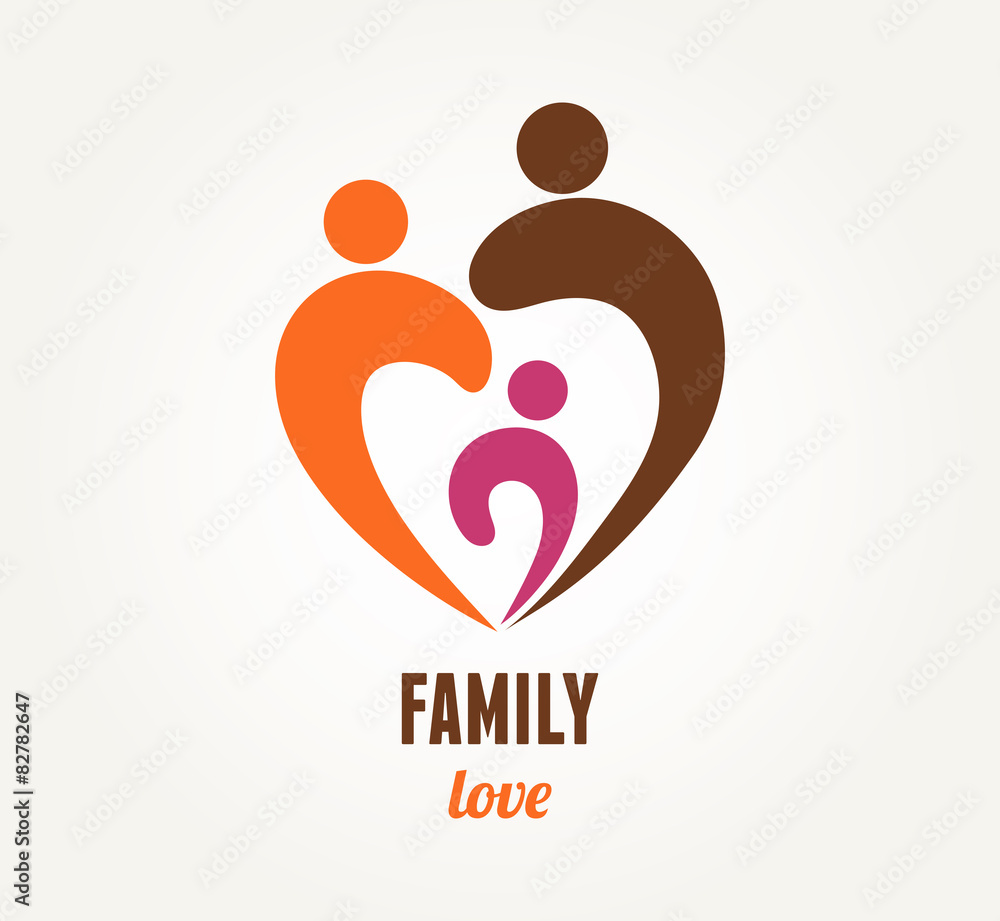 Family love - heart icon and symbol Stock Vector | Adobe Stock