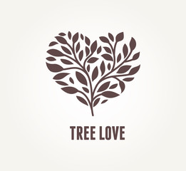 tree heart - vector icon