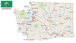© lesniewski - washington road map with flag