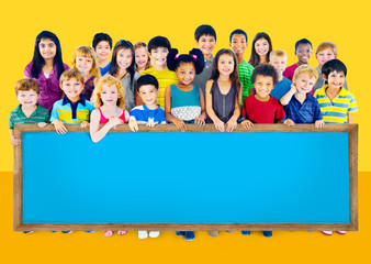 Wall Mural - Children Kids Cheerful Childhood Diversity Concept