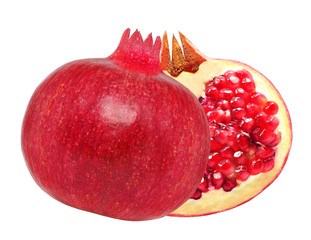 Wall Mural - pomegranate and slice isolated on white background