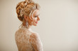 Beautiful bride wedding makeup hairstyle marriage