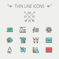 Wall Mural - education thin line icon set.