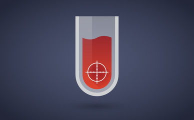Red test tube icon with a crosshair