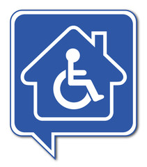 Sticker - Logo maison et personne handicapée.