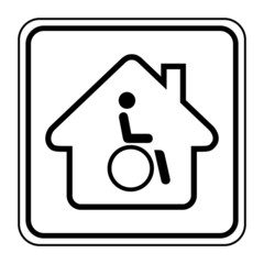 Sticker - Logo maison et personne handicapée.