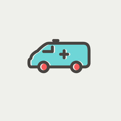 Wall Mural - ambulance car thin line icon