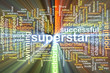superstar wordcloud concept illustration glowing