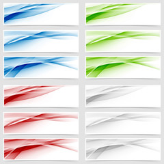 Canvas Print - Bright colorful wave header collection