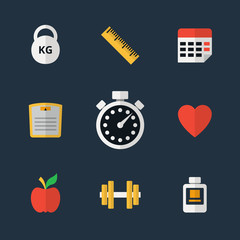 Wall Mural - Fitness flat icons