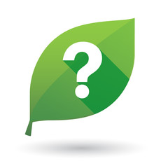 Wall Mural - Green leaf icon with a question sign