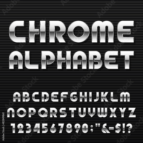 Chrome Alphabet Vector Font Stock Vector Adobe Stock