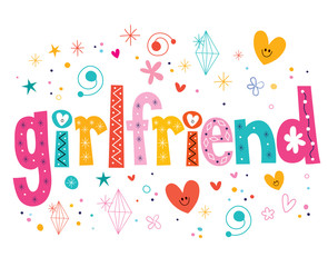 Wall Mural - girlfriend decorative lettering type design