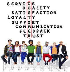 Poster - Customer Service Quality Satisfaction Crossword Puzzle Concept