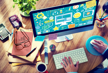 web design media content light bulb inspiration concept