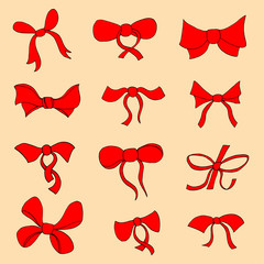 Wall Mural - Set of bows.