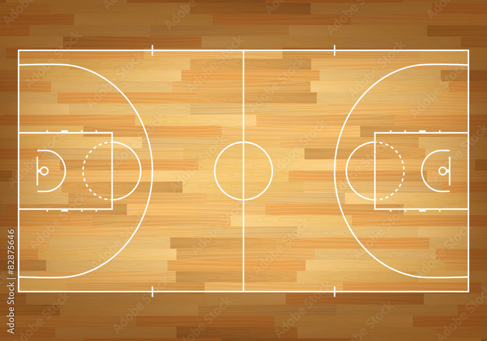 Basketball court on top. - obrazy, fototapety, plakaty 