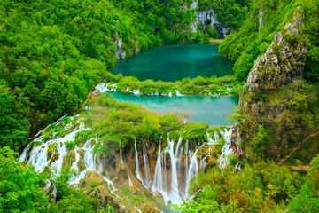 Canvas Print - Waterfalls in Plitvice National Park