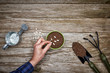 © goodmanphoto - a person planting seeds in a pot of soil