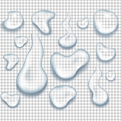 Poster - Realistic pure clear water drops with shadow isolated vector