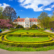 Summer scenery of Abbots Palace in Gdansk Oliwa, Poland