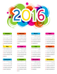 Calendar 2016