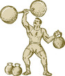 Strongman Lifting Barbell Kettlebell Etching