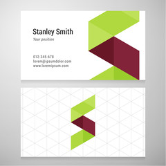 Wall Mural - Modern letter S origami Business card template