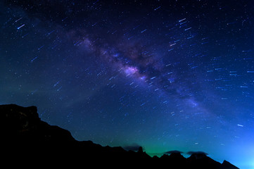 Wall Mural - milky way galaxy and stars trai