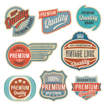 Vintage Label Set. Vector Retro Design Banner Backgrounds