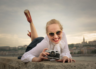 Happy girl having fun