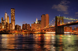 Fototapeta  - New York City Brooklyn Bridge at night