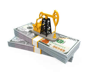 Wall Mural - Oil Pump and Dollars