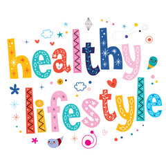 healthy lifestyle typography lettering text design