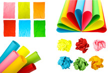 A Collage Of Colored Paper