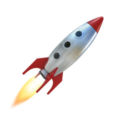 cartoon rocket space ship