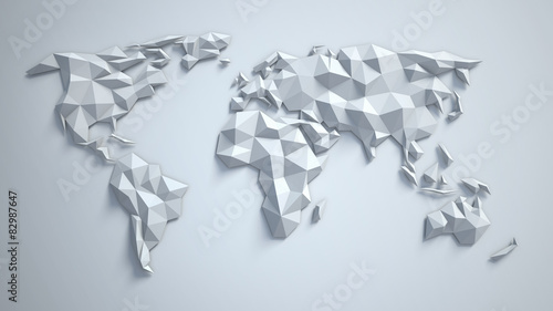 Naklejka na szybę 3d triangular world map