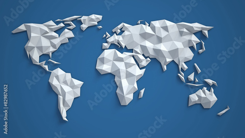 Fotomural 3d triangular world map