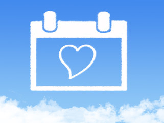 Sticker - Love calendar cloud shape