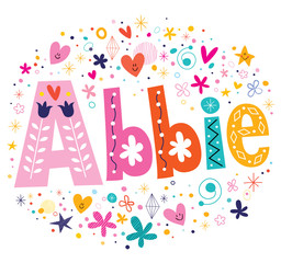 Wall Mural - Abbie female name decorative lettering type design