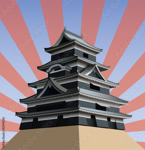 Japanese castle Stock Vector | Adobe Stock