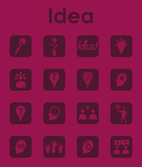 Poster - Set of idea simple icons