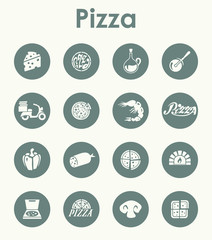 Wall Mural - Set of pizza simple icons