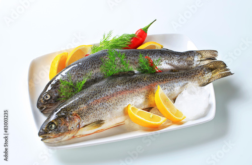 Naklejka na kafelki Two fresh trout