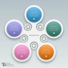 Wall Mural - Infographics Vector Background 5-Step Process
