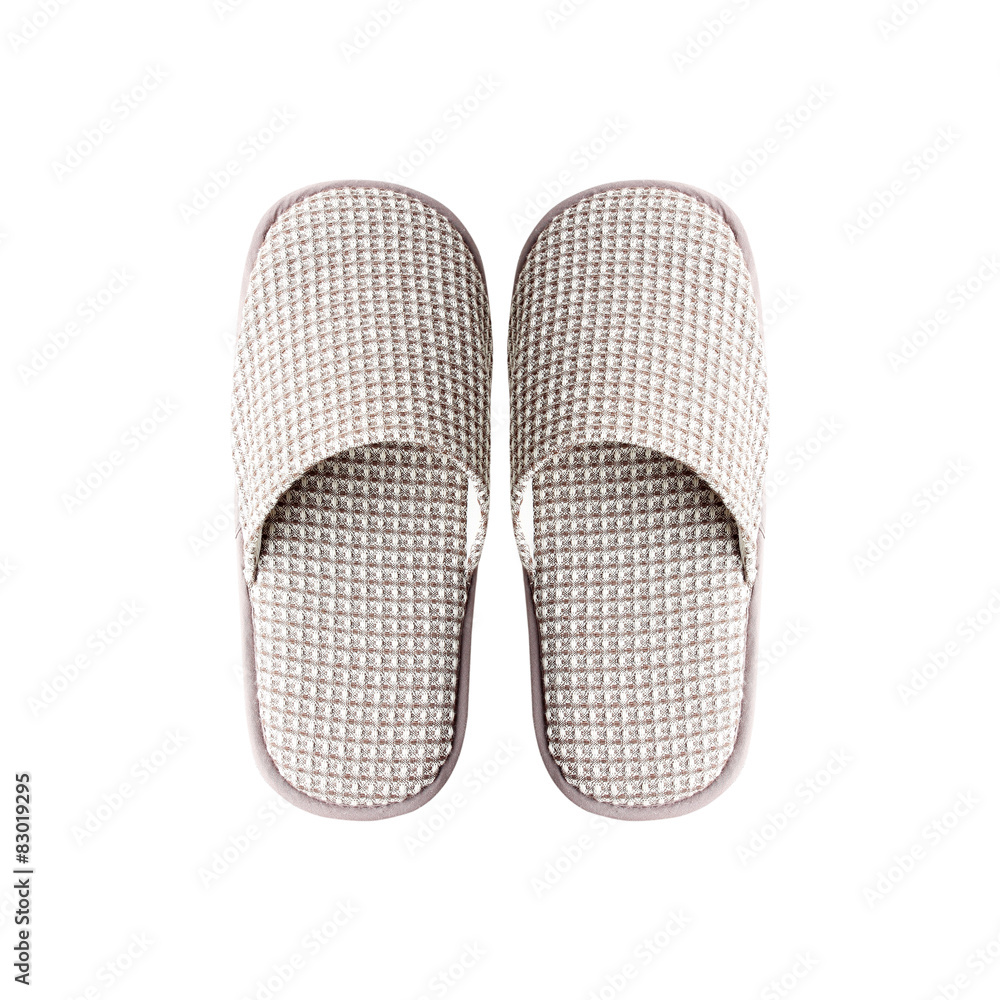 Slippers top view isolated on white background