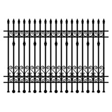 Black Wrought-iron Lattice Fence Element