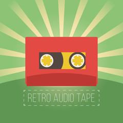 Retro audio tapes in flat style